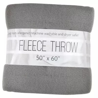 50x60 Throw Blankets Ultra Soft Hypoallergenic Fleece Throw Heather Grey • $17.64