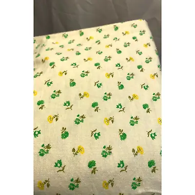 Vintage Material Floral Design Yellow And Green 74 X 41 For DIY Sewing Project • $11