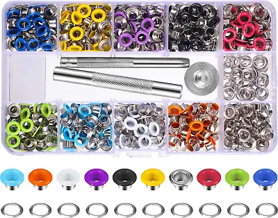 400 Sets 3/16 Inch Multi-Color Grommets Kit Metal Eyelets With Installation Tool • $18.81