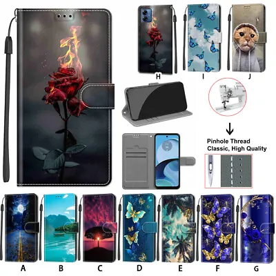 For MOTO G73 G72 G32 Case Wallet Leather Stand Flip Magnetic Pattern Skin Cover • $15.44