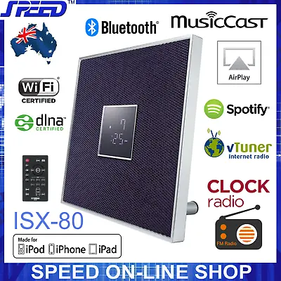 Yamaha ISX-80 MusicCast Bluetooth AirPlay Clock Radio 30W Speaker – Purple • $599