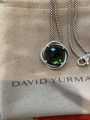 DAVID YURMAN 14MM Infinity Pendant Necklace Prasiolite Sterling • $310