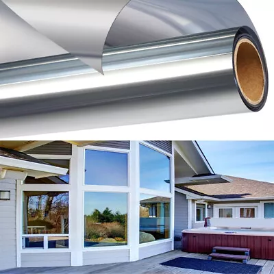 £3.16 • Buy One Way Mirror Window Film Reflective Home Privacy Solar Tint Foil Glass Sticker