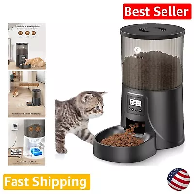 Automatic Pet Feeder - Timed Dog Feeder - 4L Capacity - 1-6 Meals - Dual Power • $56.99