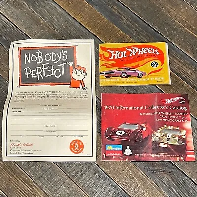 Vintage 1968 1970 Hot Wheels International Collector’s Catalog Redline Sizzlers • $53.99