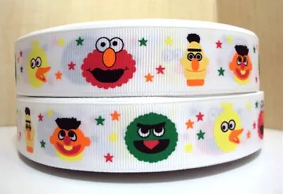 TV Character Ribbon 1  Grosgrain Monster Ribbon Colorfull 5 Yds Ships Free • $7.42