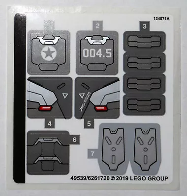 Lego 76124 War Machine Buster (NEW STICKER SHEET ONLY) Marvel MCU Avengers 2019 • $21.41