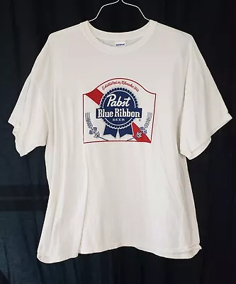 Pabst Blue Ribbon Beer PBR White T-Shirt Size XL • $9.68