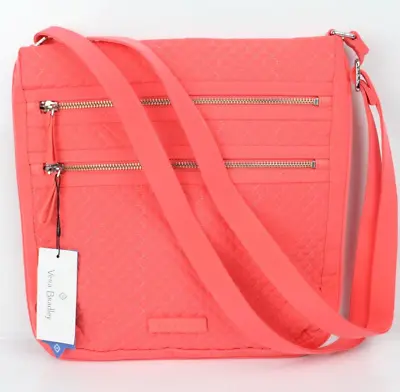 Vera Bradley Iconic Triple Zip Hipster Bag Purse Coral Reef 21673-J42 • $42.49