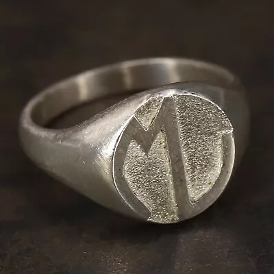 VTG Sterling Silver - ART DECO Initial  ML  Men's Signet Ring Size 10 - 8g • $3.25