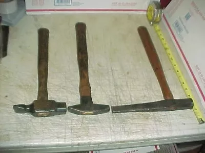 Vtg (3) Old Hammers Blacksmith Anvil Tinsmith Auto Body Metalwork Dolly ToolS • $32.99