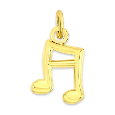 Solid Gold Music Note Charm In 10k Or 14k Tiny Charm Collectable For Bracelet • $28.49