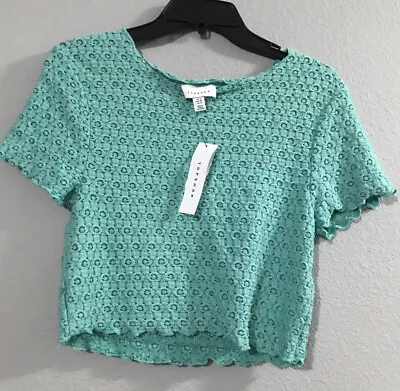 £7.74 • Buy Topshop Lacy Crop Tee In MintUS Size 10 