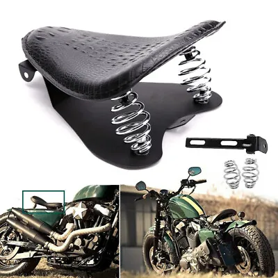 Alligator Motorcycle Leather Solo Seats For Harley Davidson Bobber Chopper Dyna • $81.11