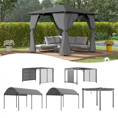 3x3m 3x4m Outdoor Sun Shelter Garden Pergola Poolside BBQ Party Car Carport Tent • £169.95