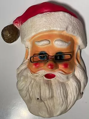 Vintage Florabelle Flowers Blow Mold Santa Head W/ Glasses Surprised Look! • $13.95