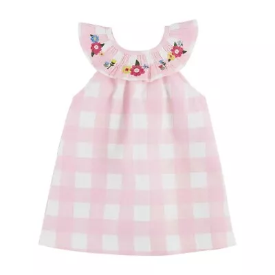 Mud Pie Toddler Girl  Pink Gingham Smocked Dress Size 3T NEW • $24.95