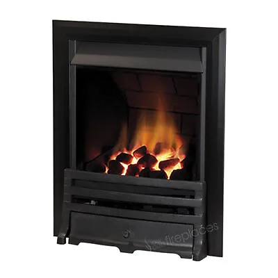 Black Chimney Coal Fireplace Inset Insert Contemporary Slimline Modern Gas Fire • £275