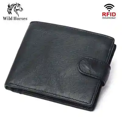Rfid Genuine Leather Mens Wallet With Coin Pocket Designer Mens Leather Wallet • $15.45