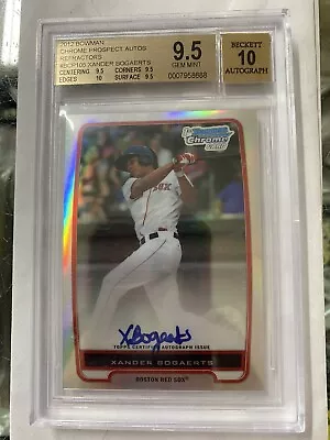 2012 Xander Bogaerts Bowman Chrome Prospect Auto Refractor /500 • $175