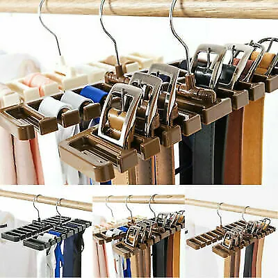 £7.31 • Buy Mens Wardrobe Storages Rack Scarf Tie Belts Closet Organizer Belt Hanger Holder