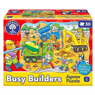 £12.99 • Buy Orchard Toys | BUSY BUILDERS | Jigsaw Puzzles With Poster & Learning Guide | 3+