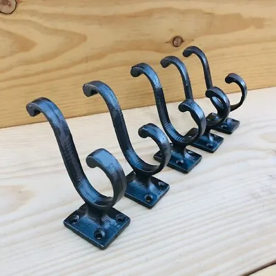 5PCS Cast Iron Vintage Style Coat Hooks Hat Hook Rack Hall Tree Restoration • $17.99