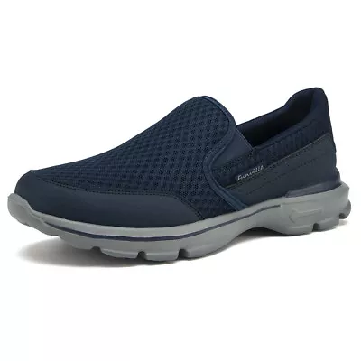 Mens Loafers Slip On Walking Shoes Flats Gym Casual Sneakers Breathable Trainers • £18.99