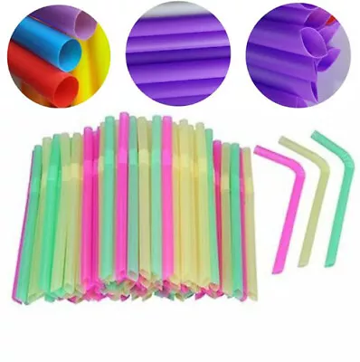 12mm JUMBO Straws Neon Boba Straws Coloured Straws SMOOTHIE MILKSHAKE SLUSH • £2.80