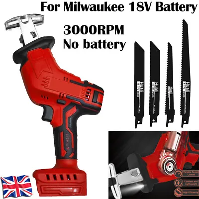 For Milwaukee 18v Battery Reciprocating Saw Li-ion Recip Sabre Saw Bare Blades • £31.99