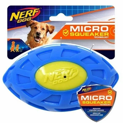 £13.10 • Buy Nerf Dog American Football Micro Squeak Durable Tough Rubber Puppy Toy Thrower