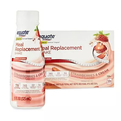 Equate Meal Replacement Shake Strawberry 11 Fl Oz 12 Ct • $14.20