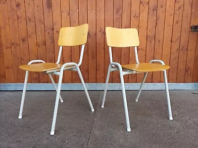 Designer Steel Stacking Chair Dining Room Chair Vintage Plywood Chair 70s 1/45 • $118.69