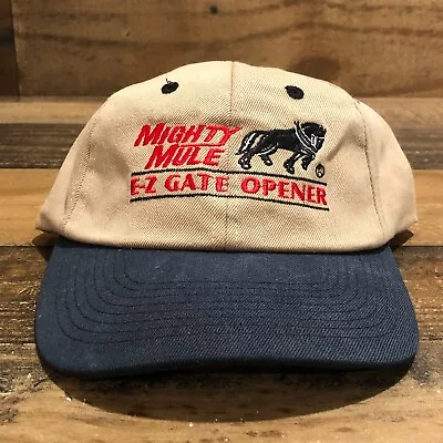 Vintage Mighty Mule Hat Strapback Cap Mens Beige EZ Gate Opener Casual READ • $22.88