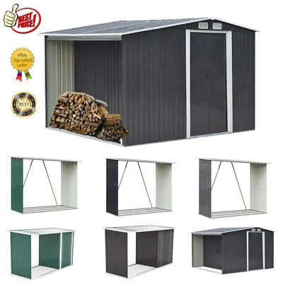 Metal Garden Shed Firewood Storage With Log Store 8X4 8X6 8X8 10 X 8 Outdoor • £72.95