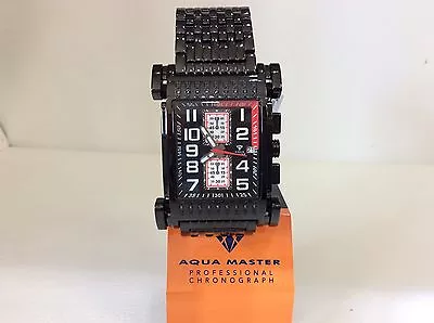 Men Aqua Master Jojo JojiJoe Rodeo Black PVD Metal Band 41mm Diamond Watch W#330 • $207