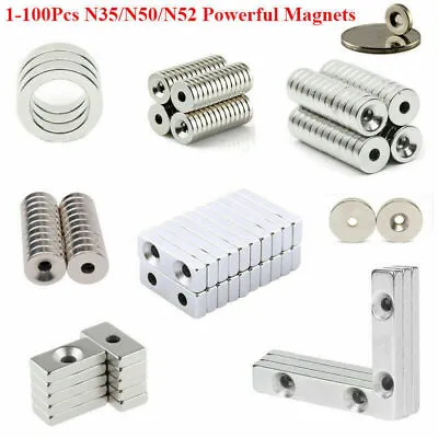 N35/N50/N52 Strong Magnets Rare Earth Neodymium Magnets Round Ring Magnets Block • $49.52