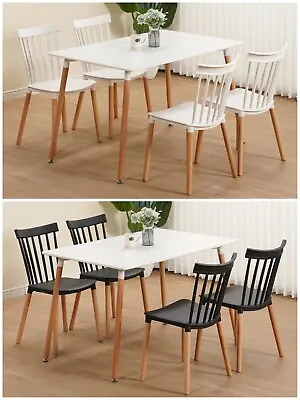 Dining Table And Chair 4 6 Set Wooden Legs Dining Room Chairs Grey Home Kitchen • £119.99