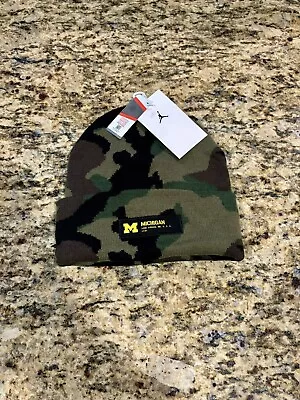 Unisex Camo Michigan Wolverines Military Appreciation Jordan Winter Beanie NWT • $24.95