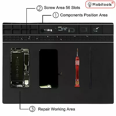 Large Magnetic Heat Resistant Insulation Silicone Pad Soldering Mat 15.9  X 12  • £12.98