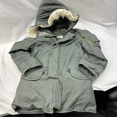 USGI N-3B Parka Cold Weather Jacket W/ Fur Hood Extra Small XXS • $139.99