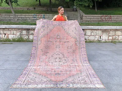 Distressed Vintage Anatolian Vintage Rug Oushak Wool Handmade Turkish Area Rug • $299.50