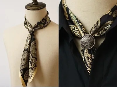 Mens 100 Silk Vintage Scarf Paisley Square Neckerchief Business Suit Cravat • $16.99