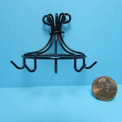 Dollhouse Miniature Kitchen Hanging Pot And Pan Holder Rack In Black S8364 • $4.94