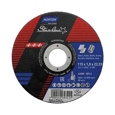115mm 4.5 Inch Cutting Discs Cut-off  Steel Metal Ultra Thin 1.0mm NORTON • £24.99