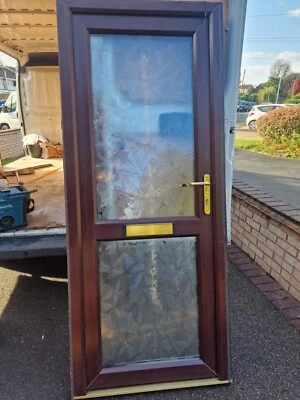 £0.99 • Buy Upvc Front Door Back Door Rosewood Brown  Exterior External Pvcu Pvc Used