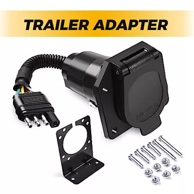 Trailer Plug Adapter Power Connector Bracket For RV Campers 4-Way Flat To 7 Pin • $15.09