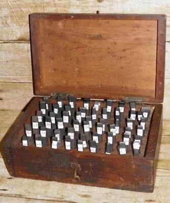 Antique Set Of 54 Clock Makers Embossing Tools Makers Names Reg Numbers Boxed • $819.65