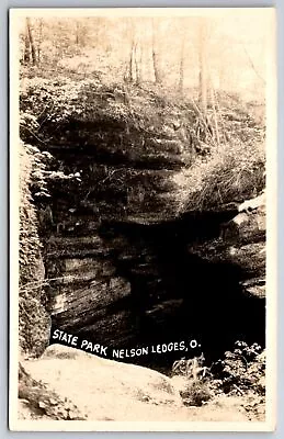 Garrettsville Ohio~Nelson Ledges Quarry State Park~Cave Entrance~1930s RPPC • $11