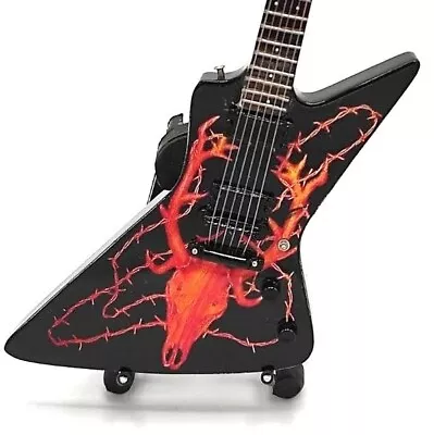 Mini Guitar METALLICA JAMES HETFIELD Elk Skull GIFT Memorabilia FREE STAND • $34.95